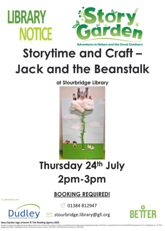Stourbridge Library - Storytime and Craft: Jack and the Beanstalk